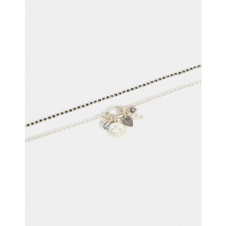 Collares Cortos Bañada en Plata Plateado