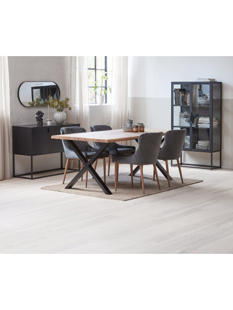 Silla de comedor PEBRINGE terciopelo gris Silla de comedor PEBRINGE terciopelo gris