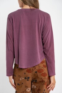 Remera Algodon Lavado Burdeos