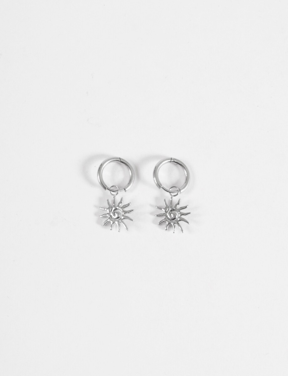 Caravanas dije sol acero - plateado 