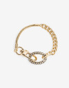 Pulseras Flexibles Strass Pulsera Flexible Mix De Cadenas - Dorado