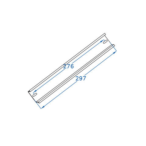 Riel omega din para 16 módulos, 30cm de largo GR7316