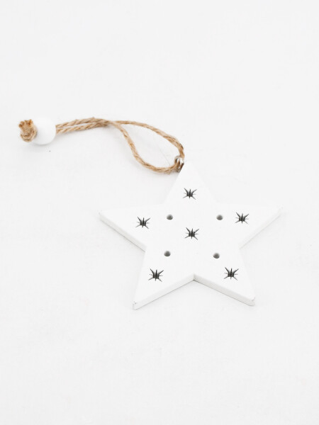 ADORNO COLGANTE MDF ESTRELLA 6PCS BLANCO