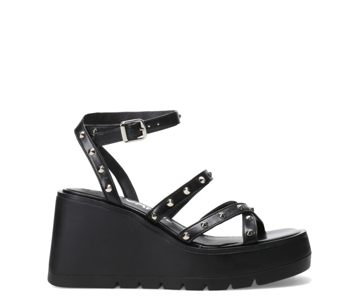 Sandalia TAZMO con plataforma y tiras finas Black