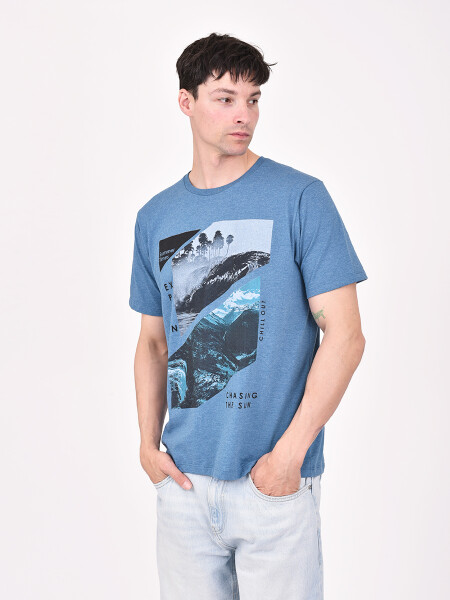 REMERA ESSENCE AZUL MELANGE