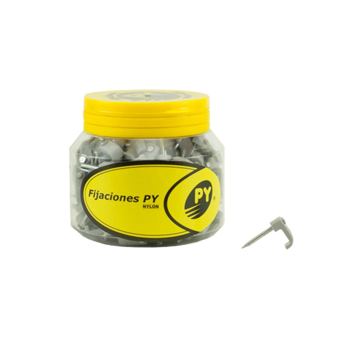 Pote 250 grampas "PY" grises planas 5mm - TS5072 