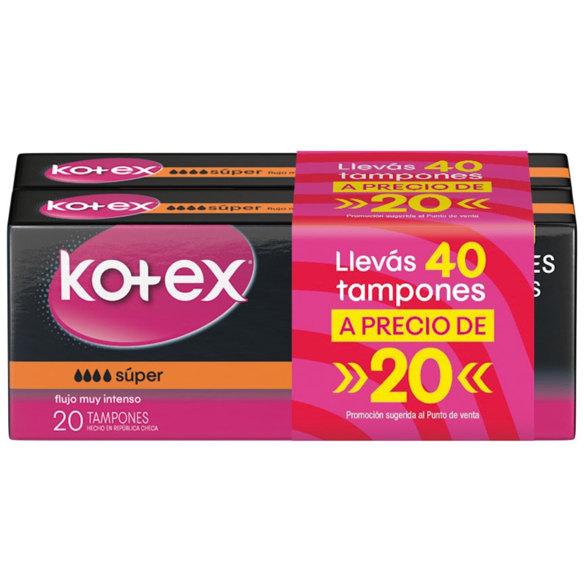 Tampones Kotex Super Promo Lleve 40 Pague 20 