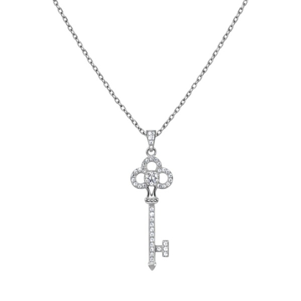 Dije llave - Plata 925 - piedras zirconias - CP4824 conpiedra