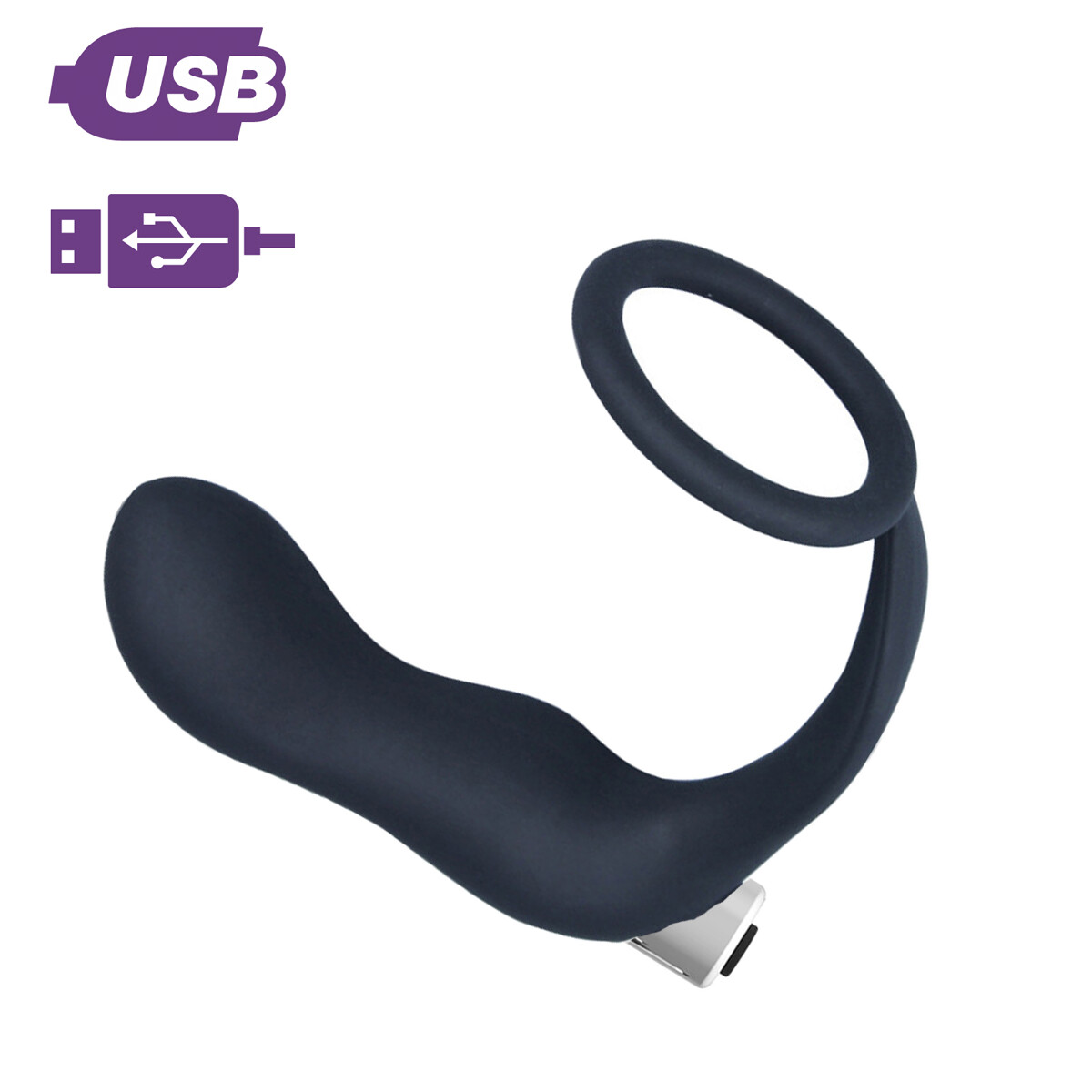 Vibrador Prostático Con Anillo Peneano USB 