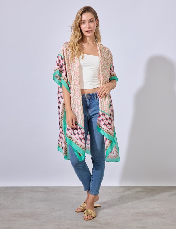 Kimono Printed MULTI/VERDE