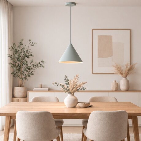 Luminaria Led integrada Cónica 32cm 18w Verde claro