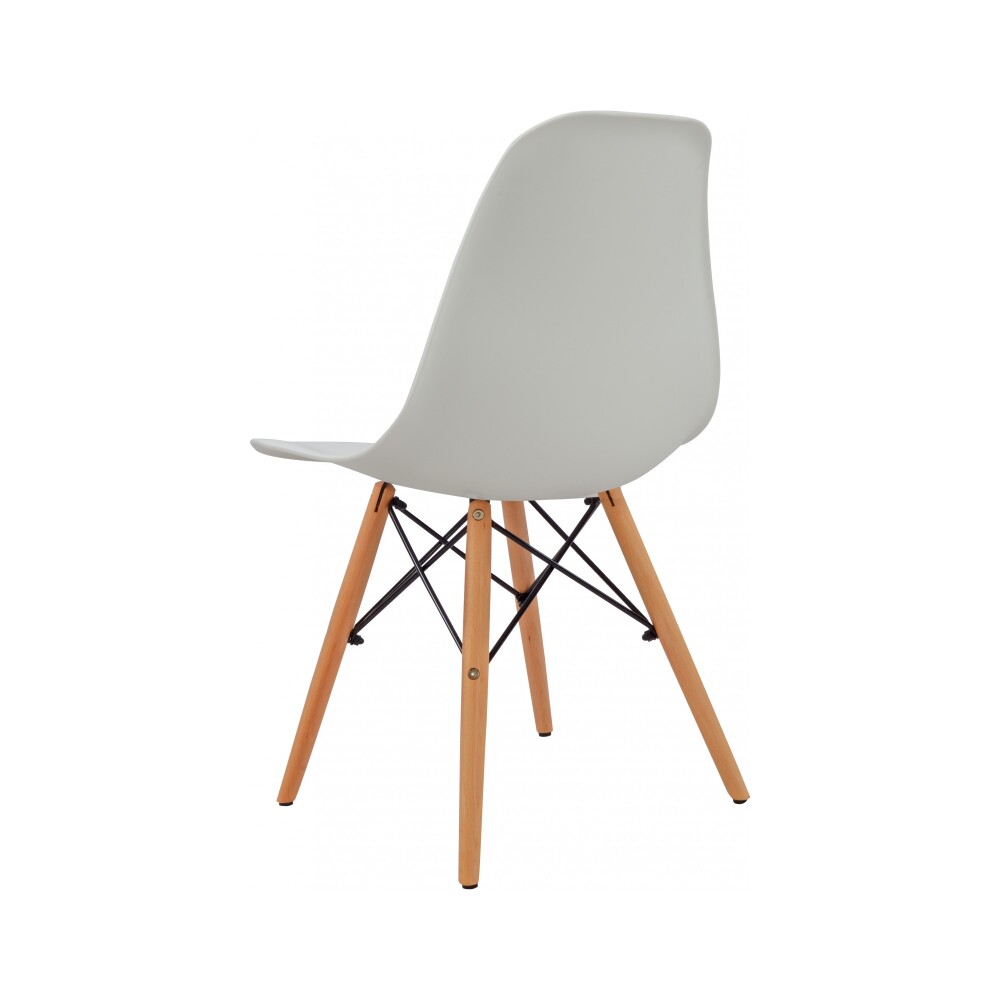 SILLA DE COMEDOR POLIPROPILENO-Y-MADERA BLANCO ESTILO EAMES