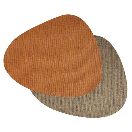 Mantel Individual Doble Cara Triangular Premium Tex en PVC Caramelo/nude