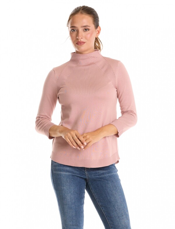 Buzo Cuello Alto ROSA OSCURO