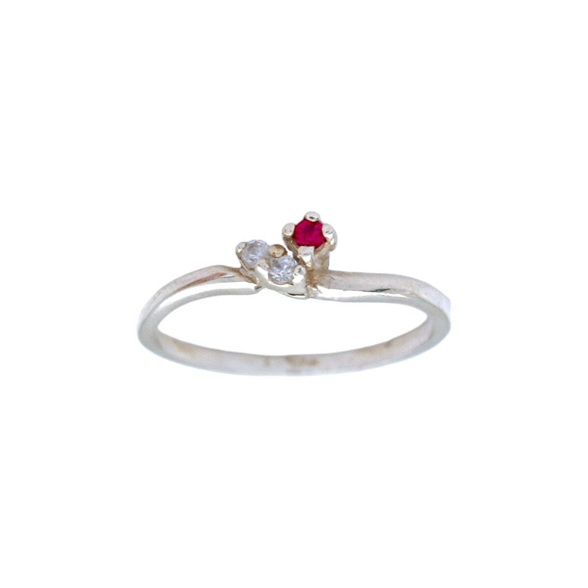 Anillo Trilogy-Plata 950-Piedra Zirconia y rubí-AN4109 - conpiedra 