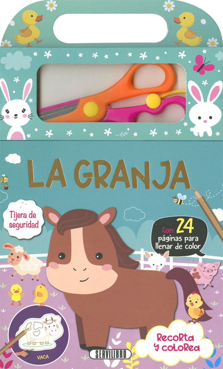 Recortar y Colorear con Tijera - La Granja 