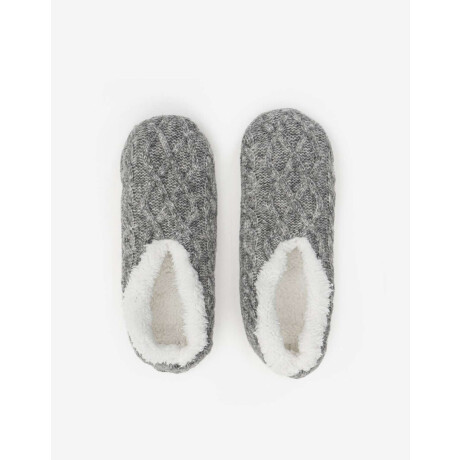 Pantuflas Tejidas Gris Claro