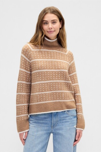 Buzo Polera Fairisle Mujer Camel Hair
