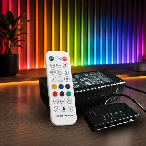 Transformador 24V P/ Luces RGB WPC App Tuya +Control 6 Canal Negro 1
