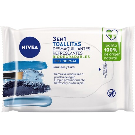 NIVEA TOALLITAS DESMQUILLANTES 3EN1 PIEL NORMAL Y MIXTA 25 UNIDADES NIVEA TOALLITAS DESMQUILLANTES 3EN1 PIEL NORMAL Y MIXTA 25 UNIDADES