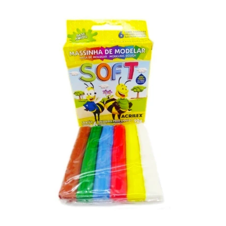 Masa de moldear ACRILEX Soft x6 Unidades 90g Masa de moldear ACRILEX Soft x6 Unidades 90g