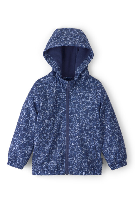 Campera resistente al agua, azul marino, diseño floral Sin color