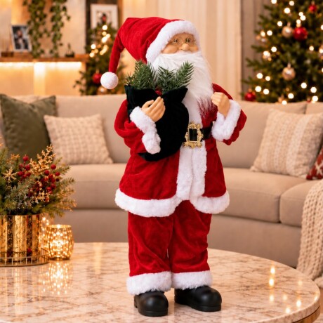 Papá Noel Grande Decorativo Navideño con Bolsa - Alto 50cm Papá Noel Grande Decorativo Navideño con Bolsa - Alto 50cm