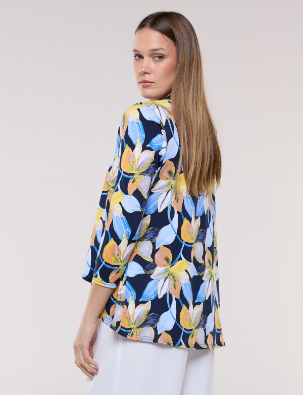 Cardigan Print AZUL/MULTI