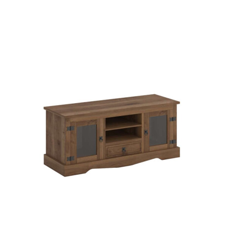 Rack 2 Puertas Vidrio Li­nea Mexicana Oscuro