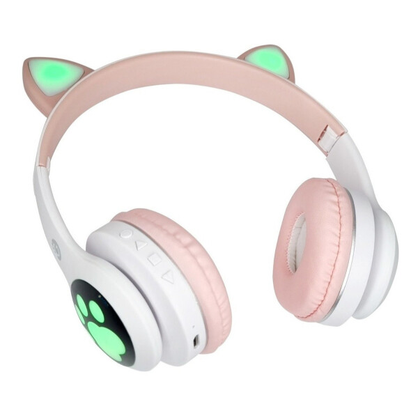 Auricular Bluetooth Goldtech Orejitas Gato Inalambricos Mic Variante color Blanco