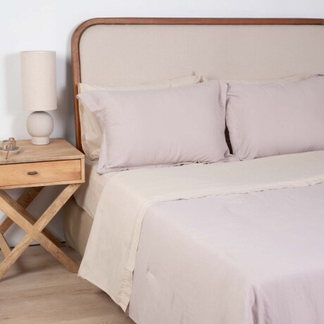 SET CUBRECAMA 1 1/2 PLAZA POLIESTER MARRON PREWASHED MIEL