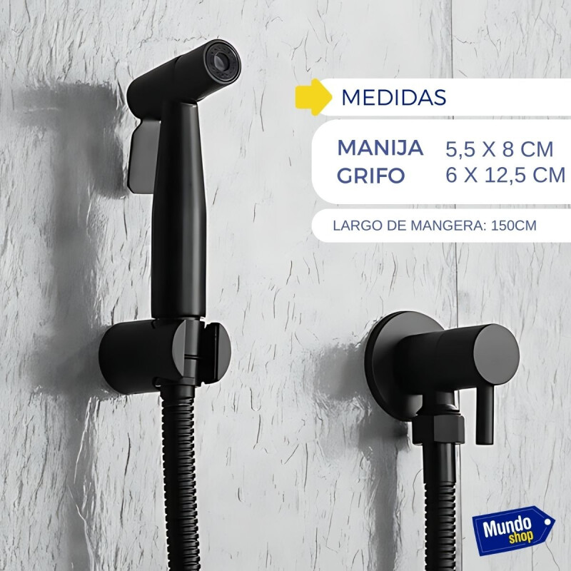 Monocomando Ducha Higiénica Para Bidet Negro Mate Monocomando Ducha Higiénica Para Bidet Negro Mate
