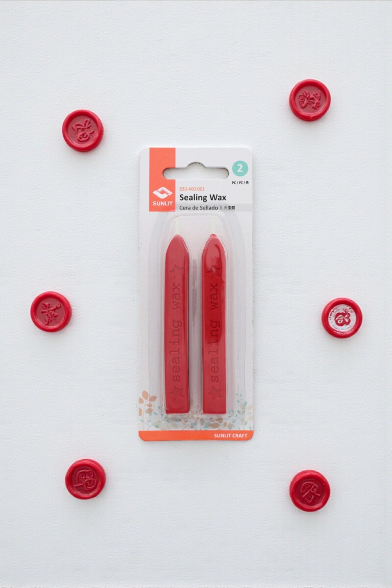 Blíster c/2 barras cera p/sellos de estampado. - rojo 
