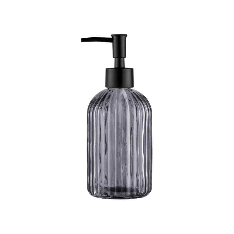 Dispensador de jabón de vidrio con base redonda 400ml NEGRO