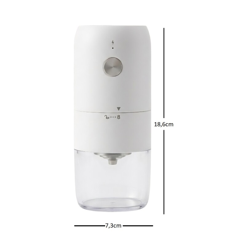 Molinillo café eléctrico recargable muelas cerámicas BLANCO