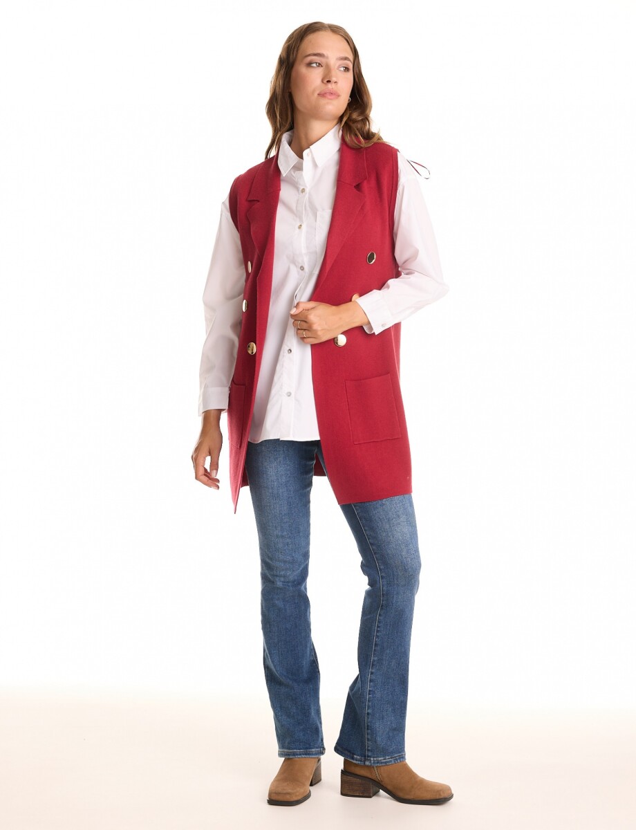 Chaleco Botones - Rojo Oscuro 