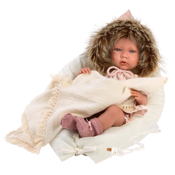 Muñeca Llorens Mimi Llorona Capucha Manta Chupete 42cm Modelo MImi Cojin
