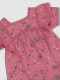 Vestido Estampado De Flores Con Volantes Rosa