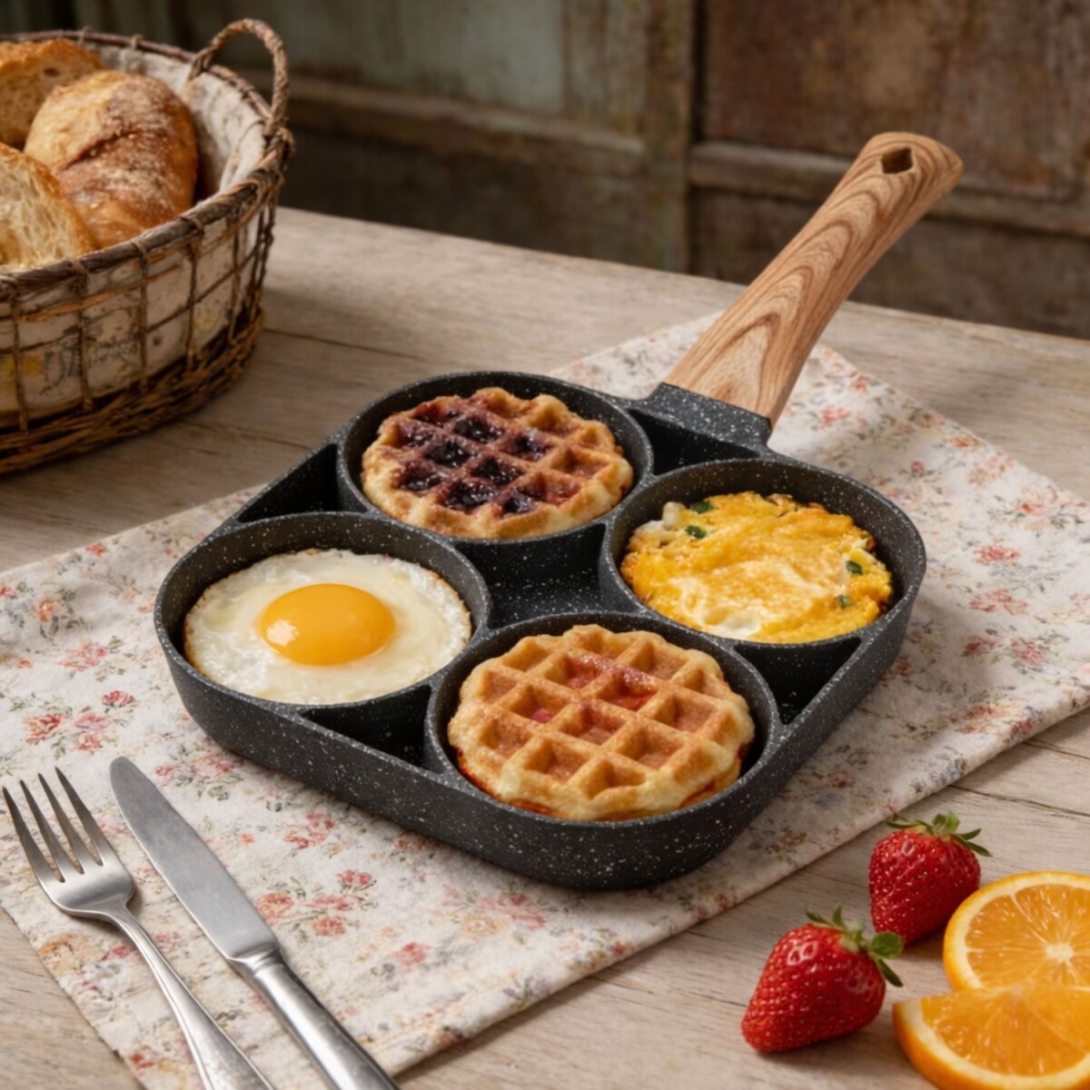 Sarten Antiadherente 4 Divisiones Huevos Tortilla Youhome 