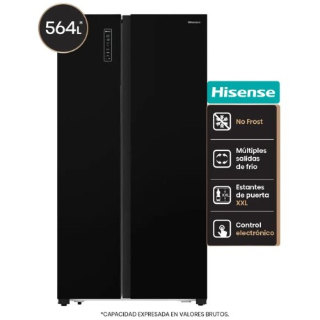 HELADERA HISENSE SIDE BY SIDE 2 PUERTAS VERTICALES 564 LITROS NO FROST DISPENS V01