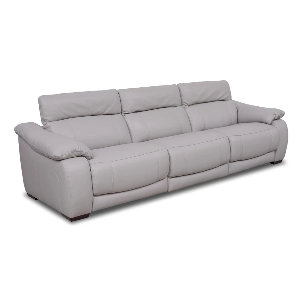 SILLÓN 3 CUERPOS CUERO-100-NATURAL GRIS U076 GRIS CLA