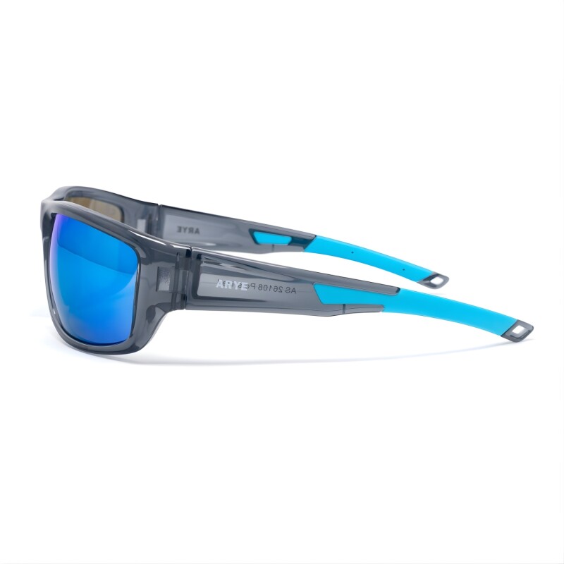 Lentes De Sol Arye Polarizados Con Armazón Brillante Para Protección Visual UV Gris/Azul