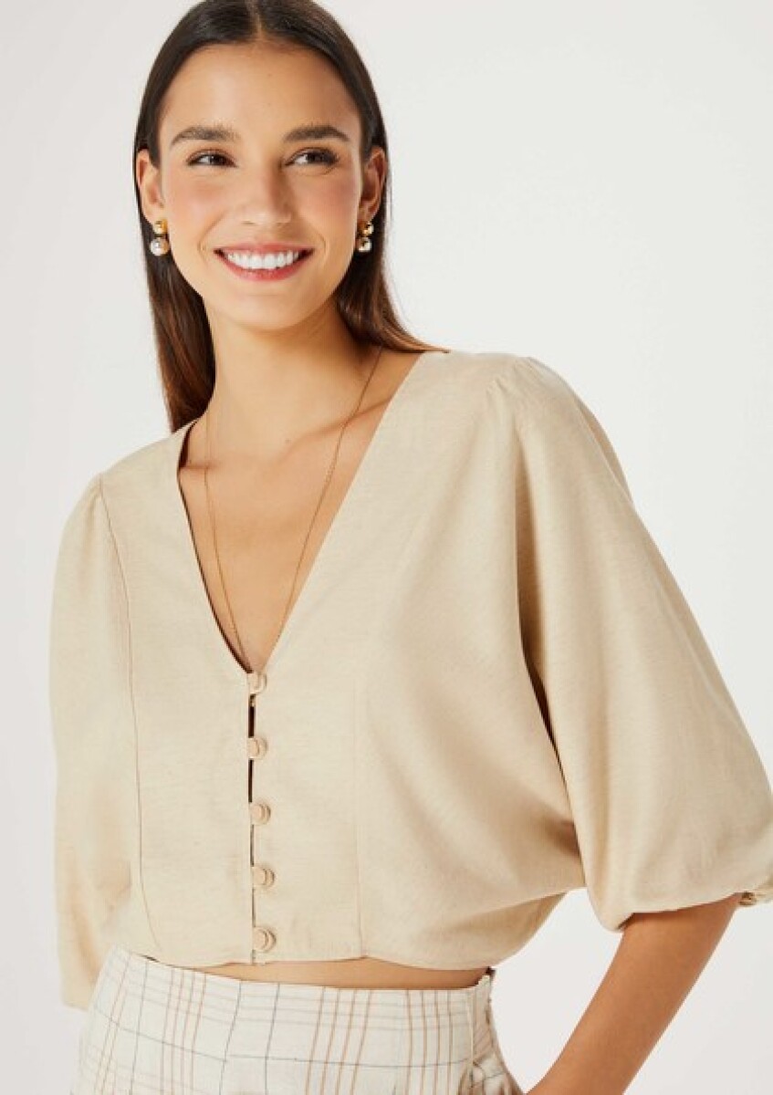 BLUSA FEM - BEIGE 