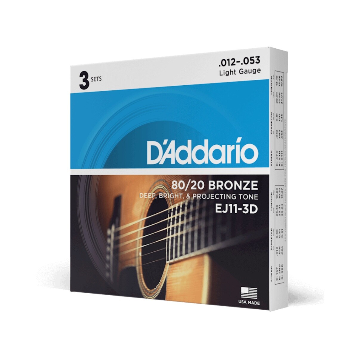 Encordado Folk Daddario Ej11 80/20 Bronze 012 