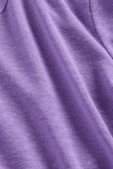 Remera Lino Crop Manga Corta Mujer Purple Loganberry