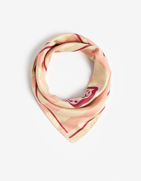 Pañuelos Raso Flores Pañuelo Raso Estampado - Rojo Medio