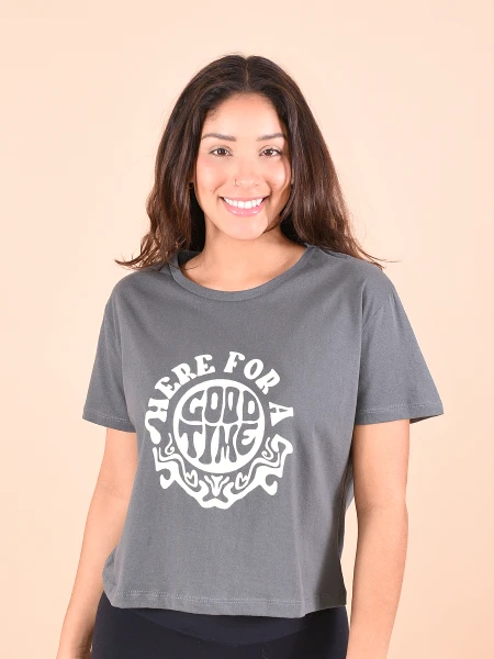 REMERA GOOD TIME GRIS