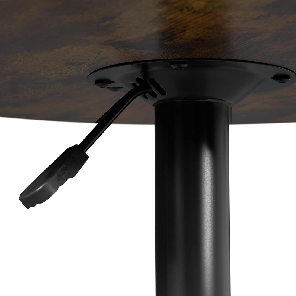 Mesa Redonda 60cm Altura Regulable Giratoria Marrón oscuro