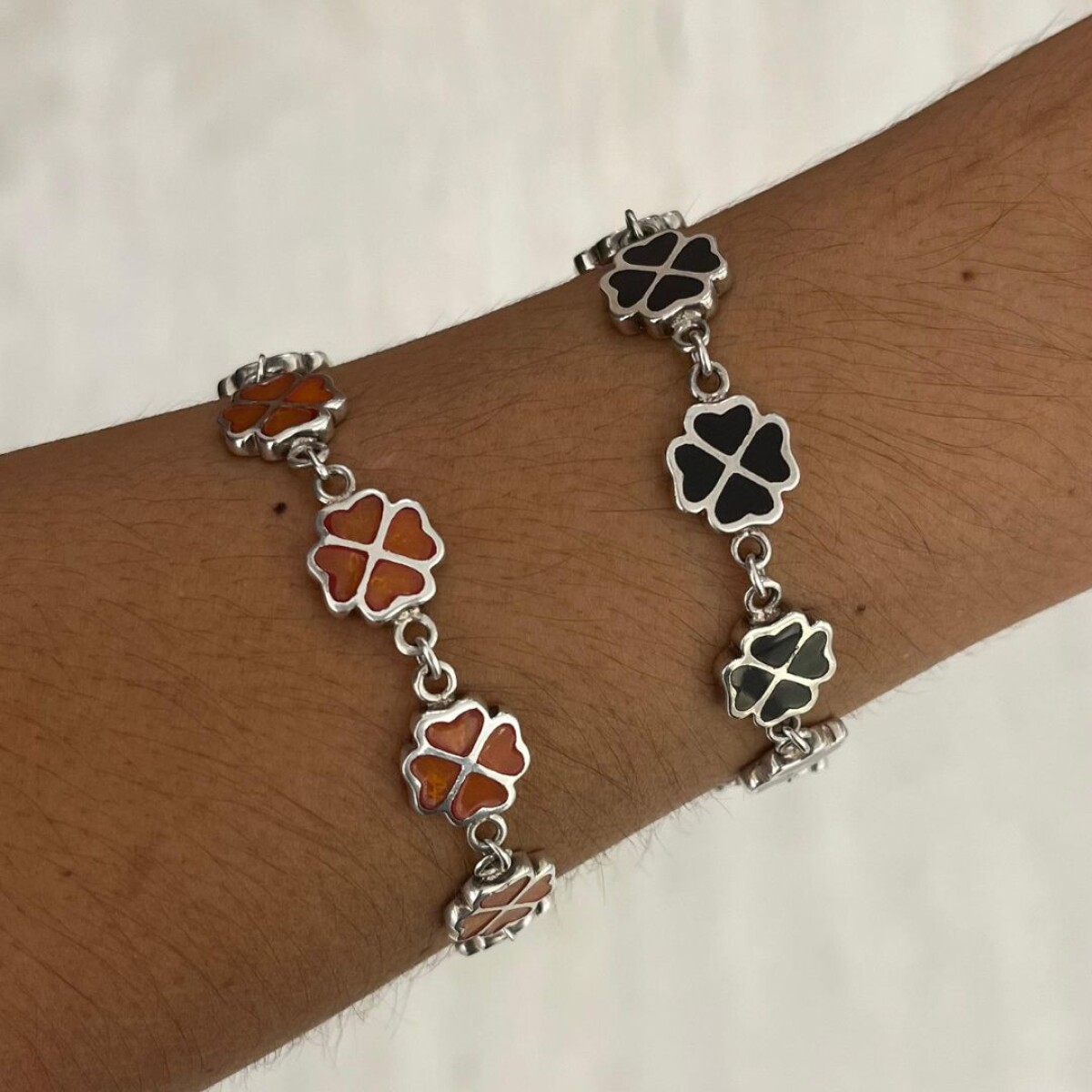 Pulsera Trebol Onix - Plata 925 