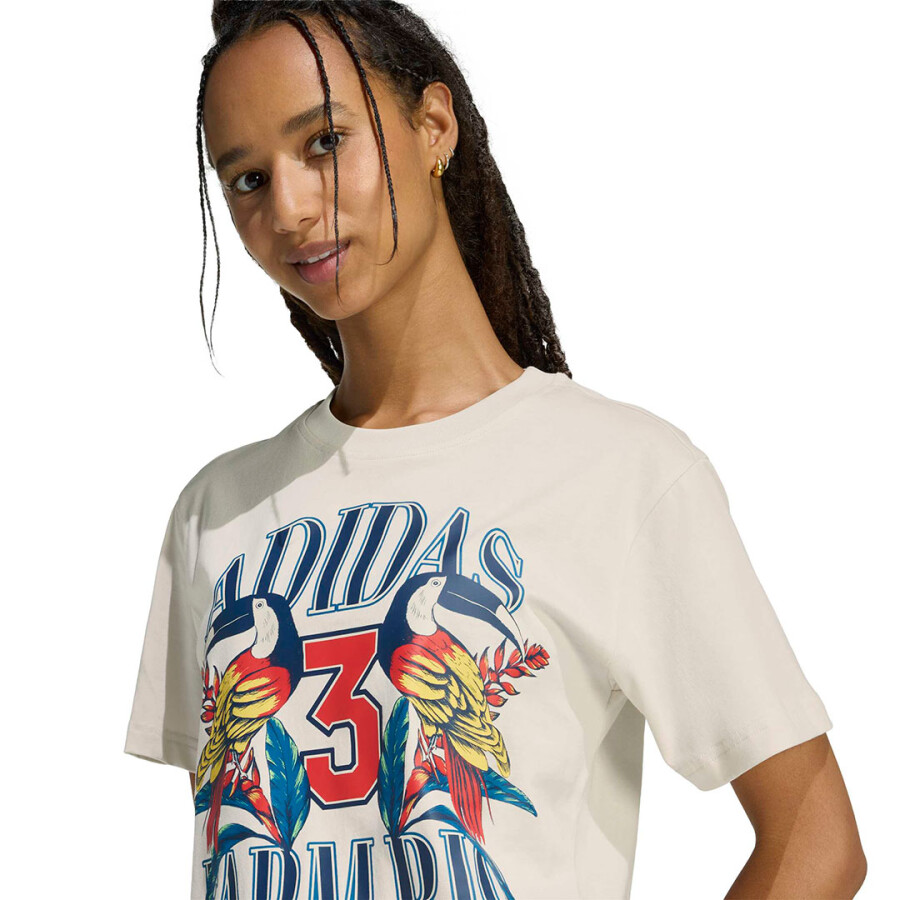 Remera de Mujer Adidas Graphic X Farm Rio Blanco - Azul